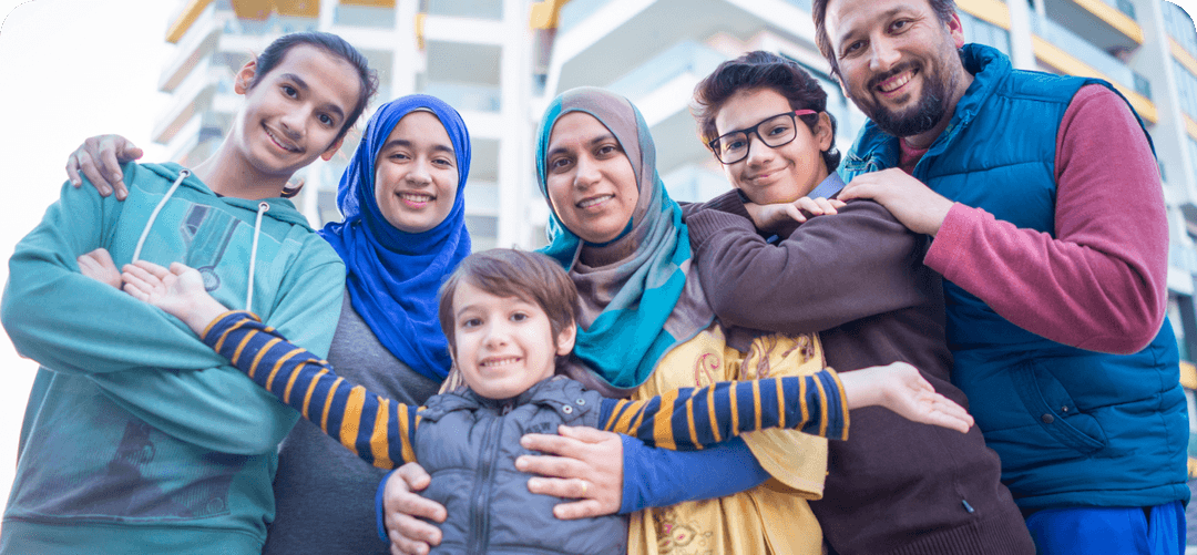 Family representing family-based immigration