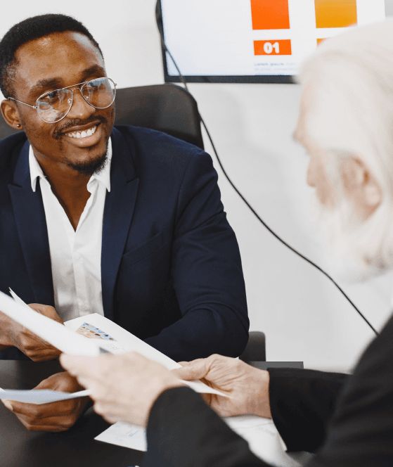 Person reviewing immigration documents
