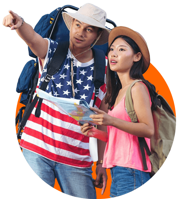 Tourists visiting the United States