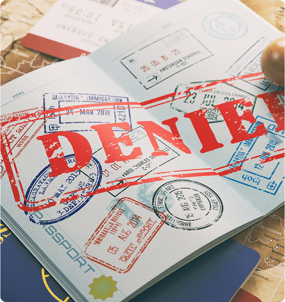 Passport with denied stamp