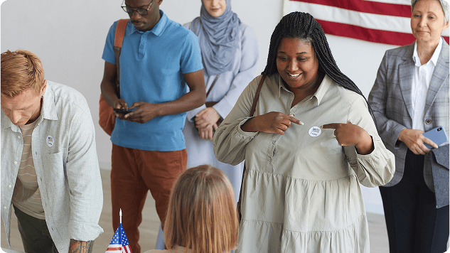 People with immigration documents