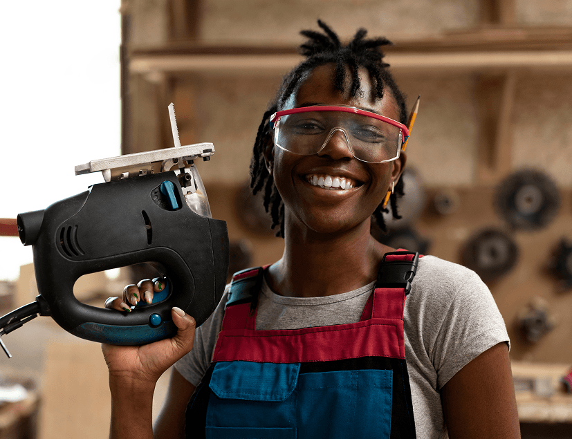 Vocational student in workshop